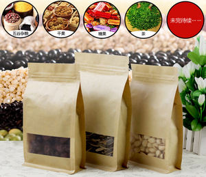 Bolsas de <span class=keywords><strong>café</strong></span> personalizadas, embalaje ecológico, fábrica, paquete artesanal barato, bolsa de comida China con ventana impresa, rápida, de papel Kraft - Product Image 4