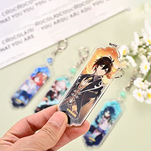 LLavero de foto digital personalizado colgante de cremallera acrílica con decoración periférica de juego de animación de dibujos animados - Product Image 4