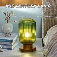 Lampe de table rechargeable en verre minimaliste moderne, lampe de chevet de luxe légère, lampe de table décorative créative vintage pour chambre à coucher