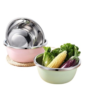 Juego de Recipientes de Acero Inoxidable Xinrong de 3 Piezas, Coloridos, Gruesos y Profundos, para Uso Doméstico en la Cocina - Product Image 5