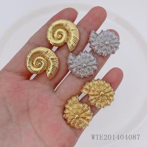 Vendita calda gioielli in metallo conchiglia <span class=keywords><strong>orecchini</strong></span> a spirale <span class=keywords><strong>per</strong></span> le donne regalo di viaggio estivo - Product Image 6