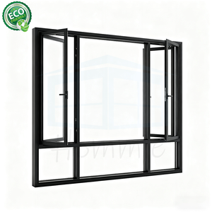 Kính cường lực bán buôn nhà ban công tiêu chuẩn đu cửa sổ kính bên trong hoặc bên ngoài Mở Cửa Sổ Khung nhôm - Product Image 6