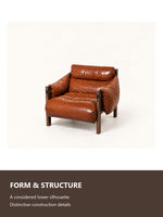 Fauteuil d'appoint moderne en similicuir, fauteuil rembourré avec structure en bois massif, idéal pour coin lecture