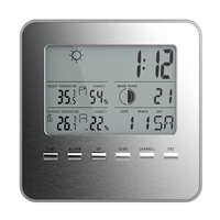 Meilleur prix OEM/ODM, station météo domestique en matériau ABS, horloge de table intelligente avec surveillance sans fil de la température et de l'humidité