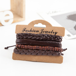 Mode Perle En <span class=keywords><strong>Bois</strong></span> En <span class=keywords><strong>Cuir</strong></span> Marron Perle <span class=keywords><strong>Bracelet</strong></span> Hommes - Product Image 2