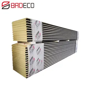 Chất lượng cao cách nhiệt tấm mái chống cháy rockwool màu thép giá rẻ đá len Sandwich Panel tường