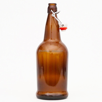 Botellas de Cerveza de Vidrio de 16 oz con Tapa Fácil de Abrir, Botella de Cerveza de Vidrio para Elaboración Casera con Tapa Giratoria de Alambre y Sello de Goma Hermético