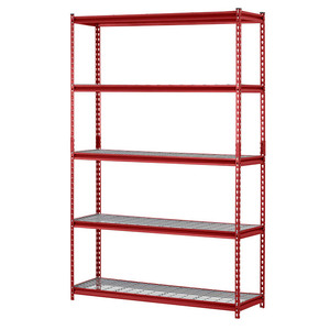 Boltless steel storage rack with 5 adjustable steel wire shelves supports up to 2 500 pounds