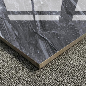 Baldosas para Piso de Interior Resistentes a las Manchas, Carreaux para el Suelo de <span class=keywords><strong>la</strong></span> Casa, 60x60, Gris Oscuro, Mármol Brillante, para Salas de Estar - Product Image 2