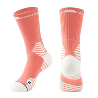 Chaussettes de basketball en coton respirant personnalisées de haute qualité pour hommes et jeunes, avec grip sportif et logo imprimé, vente en gros