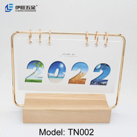 YIWANG Vente en gros 2025 – Calendrier de table/bureau personnalisé avec impression de logo – Calendrier mensuel à feuilles mobiles