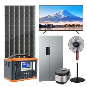 Home outdoor 600w 500W. portable battery solar LED light kit solar power system portable power