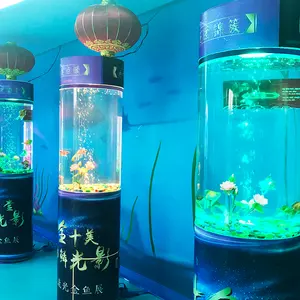 Ocean Park Géant Transparent Aquarium Mural, Approvisionnement D'usine De Porcelaine De Cylindre Acrylique Aquarium &