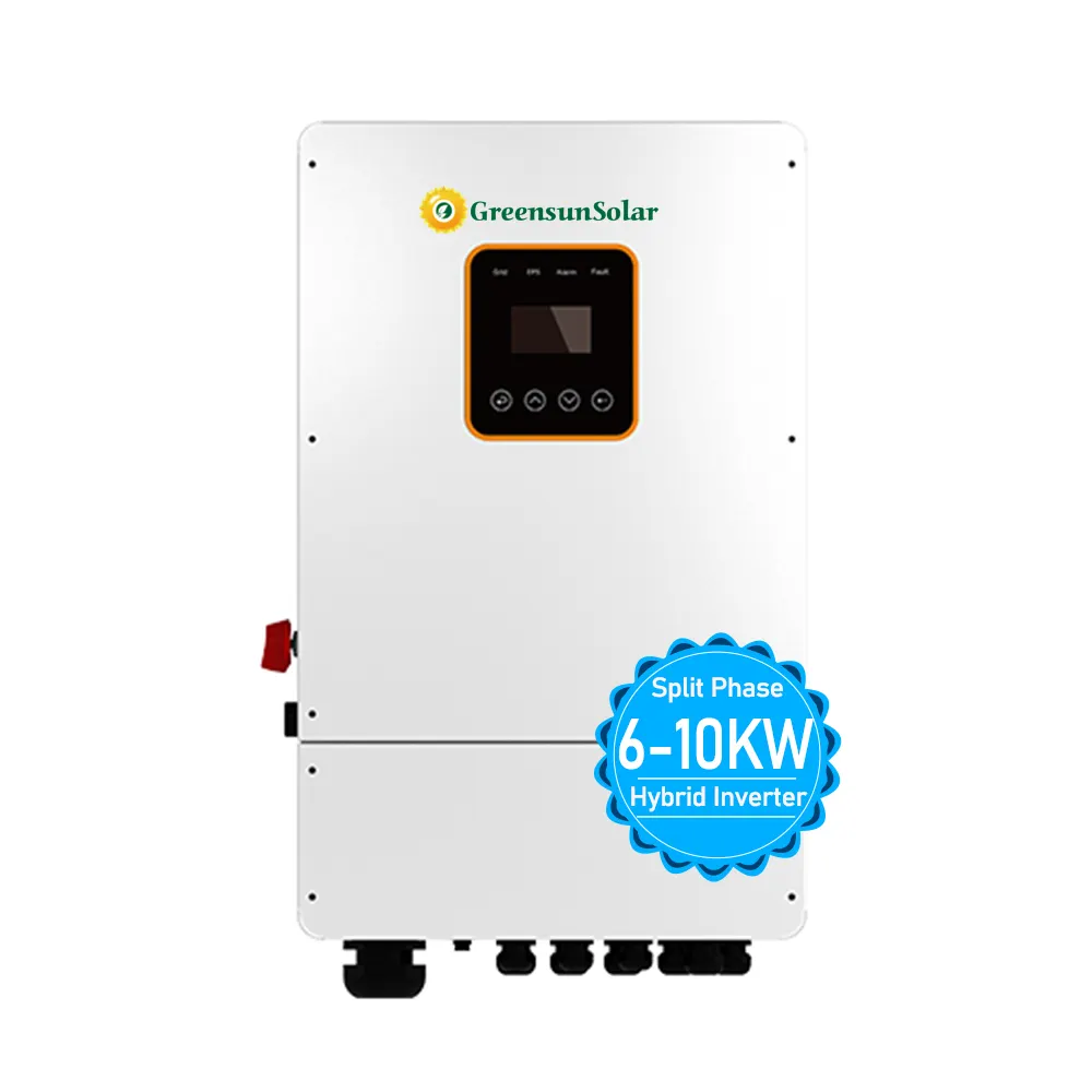 Greensun inverter hibrida, 5k 6k 8k 10k watt fase terpisah tegangan rendah untuk keluarga Amerika dengan sertifikat pasar AS