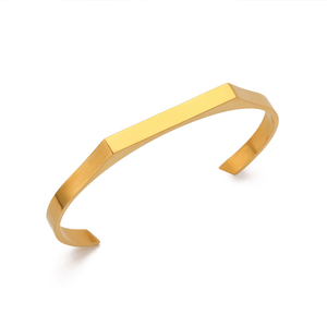 EManco moda özel vable vable Logo takı Minimalist paslanmaz çelik şerit kaplama açık bileklik Trendy erkek manşet bilezik - Product Image 3