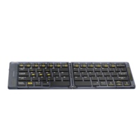 Keyboard kantor lipat, tombol gunting ergonomis portabel ukuran saku, nirkabel lipat Mini Touchpad Keyboard untuk PC Tablet