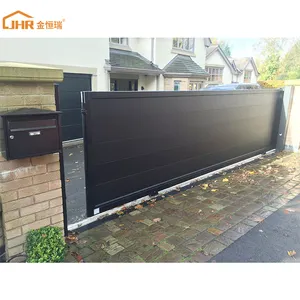 JHR Superior Brand Louver Sliding Folding Entrance Gate Front Yard Aluminum Driveway Gate Design Fences And Gates For Houses