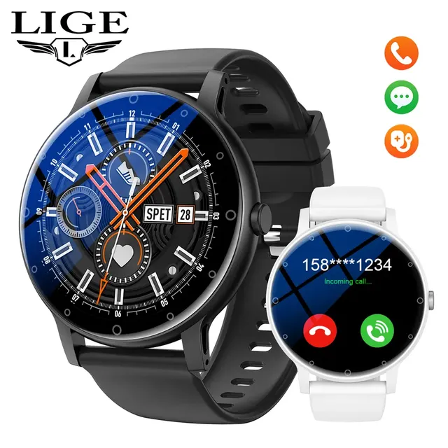 LIGE 0618 Fashion Men's Smart Watches Bluetooth Multi Functional Waterproof Heart Rate Monitoring Sports Smart Watch for Men