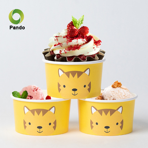 Nhỏ 3oz 5oz 8oz sữa chua đông lạnh Gelato dùng một lần phân hủy sinh học biểu tượng tùy chỉnh giấy tùy chỉnh Ice-cream cup với logo - Product Image 2
