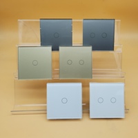 EU/UK 1234 Gang Home Tuya WiFi interruptor inteligente con neutral Smart Home Touch interruptor de luz de pared eléctrico vidrio PC panel de aluminio
