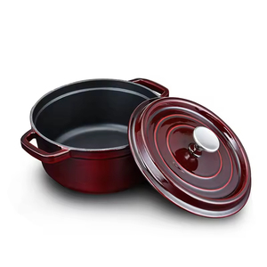 Casserole en fonte émaillée française multicolore à double poignée pour la cuisson lente, idéale pour la maison, la cuisine, <span class=keywords><strong>les</strong></span> restaurants et la restauration en gros - Product Image 4