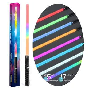 2024 stelle-Wars RGB 15-Color arcobaleno con effetto sonoro Cosplay in lega di metallo luce Laser spada giocattoli