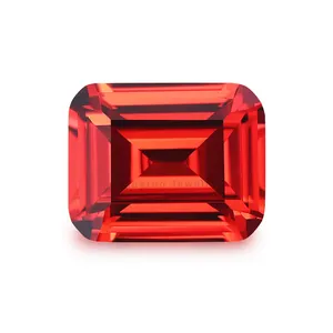 Hot Sale Orange Radiant Emerald cut Cubic Zircon CZ Gemstone for Jewelry Making