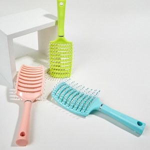 Wide Tooth Paddle Hairbrush Vent Design For <b>Curly</b> Hair Volumizing Styling Comb For Men And Women Oblong Shape Plastic Material - Product Image 2