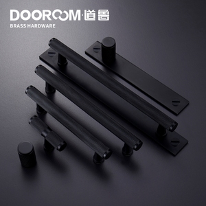 Dooroom Tiradores moleteados de latón Oro Negro Moderno Armario Puerta Cajón Muebles Tiradores Perillas - Product Image 6