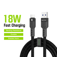 Bavin CB262 Câble de Données USB 18 W Tressé en Nylon à Charge Rapide Micro Type-C pour Téléphones Android