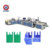 Machine de fabrication de sacs en non-tissé à poignée boucle, entièrement automatique, contrôlée par PLC, avec moteur servo