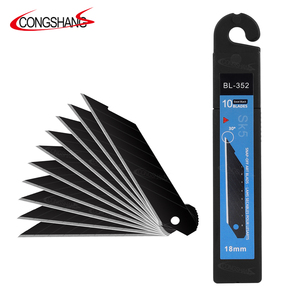 18mm siyah paslanmaz çelik maket bıçağı bıçak 10 adet DIY OEM özelleştirilebilir için kapalı yapış - Product Image 1