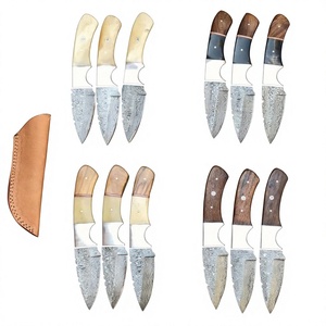 Cuchillos Rajput, cuchillo de caza de hoja fija de acero de Damasco de grado industrial hecho a mano, mango de madera, punta de cuchillo tipo Drop Point, 23 cm, cuchillo para exteriores - Product Image 1