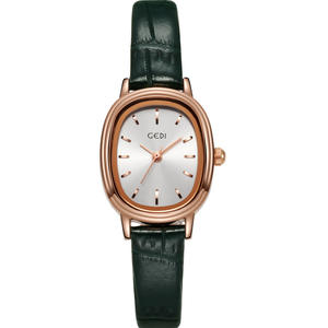 Reloj ovalado minimalista retro para mujer, reloj de cuarzo impermeable de cuero genuino de alta gama para estudiantes - Product Image 5