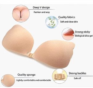 Vente en gros Soutiens-gorge adhésifs sans bretelles invisibles en silicone avec pétales de poitrine pour femmes Soutiens-gorge push-up collants - Product Image 3