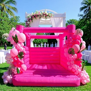 Château gonflable blanc pour fêtes en plein air, mariage, château gonflable avec toboggan pour locations de châteaux gonflables - Product Image 2