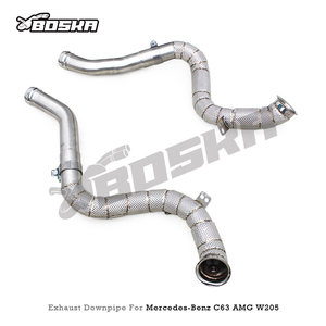 OEM Header Downpipe for Mercedes-Benz C63/C63S AMG W205 4.0T Performance <b>Car</b> Boska Exhaust Free Flow System <b>Polished</b> Finish - Product Image 6