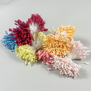 Pivoines artificielles classiques en coton, aspect mat, avec étamines de <span class=keywords><strong>fleurs</strong></span> de <span class=keywords><strong>malt</strong></span>, faites à la main, pour DIY - Fournitures d'artisanat pour la Saint-Valentin et le Nouvel An, longues - Product Image 2