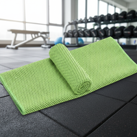 Serviette de sport rafraîchissante Landun ultra-douce à séchage rapide, effet glace instantanée, couleur unie, design tissé pour usage extérieur