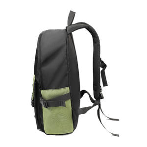 Mochila Unisex Estilo Japonés, Gran Capacidad, Compartimento para Portátil, Color Negro y Verde, Diseño Sólido, Correas para Hombros, Uso Diario - Product Image 1