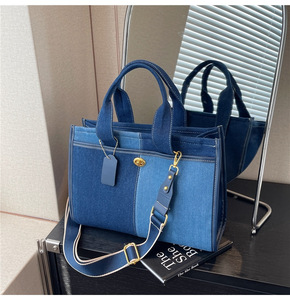 <span class=keywords><strong>Bolsos</strong></span> de mano de mezclilla de gran capacidad, <span class=keywords><strong>bolsos</strong></span> de hombro para mujer con forro de cremallera, monederos grandes para mujer - Product Image 2