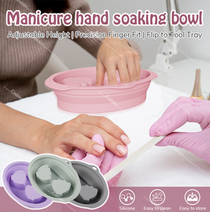 Cuenco de silicona para remojar manos, para manicura y arte de uñas, con doble spa para manos, suavizante de cutículas, eliminación de piel muerta y cuidado de manos - Product Image 6