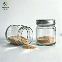 Stoples Kaca Silinder Berbentuk Bulat 150ml Grosir, Pot Kaca Mulut Ulir untuk Pengemasan Bumbu Mewah