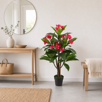 JWS4251 Desain Baru Pohon Bunga Plumeria Rubra Buatan untuk Dekorasi Rumah, Taman, dan Mal, Tanaman Pohon Bunga Buatan