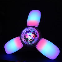 Projecteur d'ombres rotatif musical à trois feuilles, lampe ciel étoilé colorée, lumières décoratives de scène disco IP65