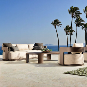 Juego de sofás de aluminio para uso en todo tipo de clima Juego de sofás impermeables de lujo para exteriores Patio <span class=keywords><strong>Muebles</strong></span> de jardín con mesa - Product Image 1