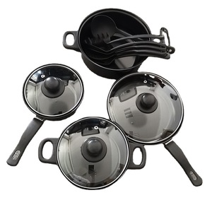 Antihaft Metall Küchen geschirr Kochtopf <span class=keywords><strong>Set</strong></span> Multifunktion Schwarz Kochgeschirr <span class=keywords><strong>Set</strong></span> Geschenk box Küche Kochgeschirr Bratpfanne <span class=keywords><strong>Set</strong></span> - Product Image 2