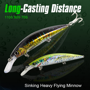 Leurre Minnow Lourd FJORD 110mm 37g Coulant avec Yeux 3D, Kit de Leurres Souples Personnalisés pour la Pêche en Mer et la Truite - Product Image 3