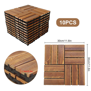 Muestra Gratuita de Baldosas de Madera Carbonizada para Terraza, Interconectables, para Exteriores e Interiores, 30 x 30 cm - Product Image 2