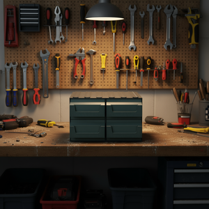 Meuble à tiroirs 4 tiroirs 36x32.5x20 cm gris vert foncé, armoire à outils - Product Image 3